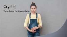  Presentation with sad woman - Presentation enhanced with picture of sad pregnant woman background and a light gray colored foreground