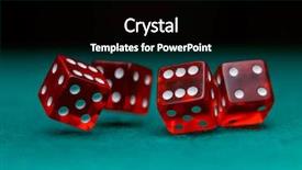  Presentation with blue and red dice - Amazing slide set having picture of several red dice backdrop and a black colored foreground