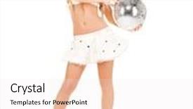  Presentation with disco ball - Presentation enhanced with picture of sexy santa helper with disco ball background and a sky blue colored foreground