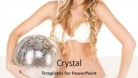  Presentation with disco ball - PPT theme featuring picture of sexy santa helper with disco ball background and a lemonade colored foreground