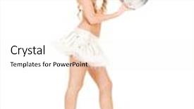  Presentation with disco ball - Audience pleasing slide deck consisting of picture of sexy santa helper with disco ball backdrop and a sky blue colored foreground