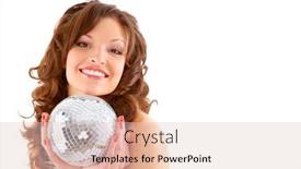  Presentation with disco ball - Audience pleasing PPT theme consisting of picture of sexy santa helper with disco ball backdrop and a lemonade colored foreground