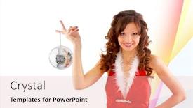  Presentation with disco ball - Beautiful slides featuring picture of sexy santa helper with disco ball backdrop and a lemonade colored foreground