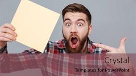  Presentation with blank - PPT theme having picture-of-shocked-bearded-man background and a violet colored foreground