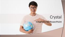  Presentation with asian nurse helps a man - Presentation theme featuring picture of smart asian student background and a lemonade colored foreground