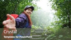  Presentation with sports jerseys - Slide set consisting of picture-of-smiling-woman background and a ocean colored foreground