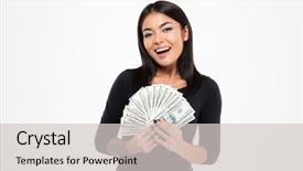  Presentation with asian - PPT layouts enhanced with picture of smiling young asian background and a light gray colored foreground