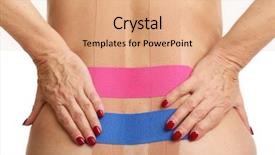  Presentation with is silenced duct tape - Beautiful PPT theme featuring picture of special physio tape backdrop and a  colored foreground