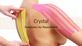  Presentation with tape - Presentation design consisting of picture of special physio tape background and a  colored foreground