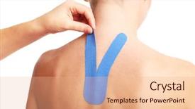  Presentation with spine - Colorful presentation theme enhanced with picture of special physio tape backdrop and a  colored foreground