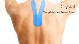  Presentation with spine - Colorful presentation design enhanced with picture of special physio tape backdrop and a  colored foreground