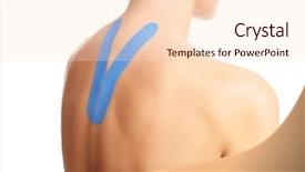  Presentation with tape - Presentation design featuring picture of special physio tape background and a  colored foreground