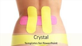  Presentation with spine - Slide set enhanced with picture of special physio tape background and a  colored foreground