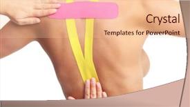  Presentation with spine - Slide set consisting of picture of special physio tape background and a  colored foreground