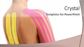  Presentation with spine - Audience pleasing PPT theme consisting of picture of special physio tape backdrop and a  colored foreground