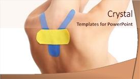  Presentation with large orchestra and tape recorder - Cool new PPT theme with picture of special physio tape backdrop and a  colored foreground