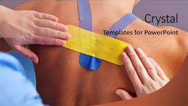  Presentation with spine - Slide set consisting of picture of special physio tape background and a  colored foreground