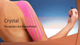  Presentation with tape - PPT theme with picture of special physio tape background and a  colored foreground