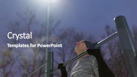  Presentation with sports bar sports bar - Presentation theme having picture of sports man pulling background and a  colored foreground