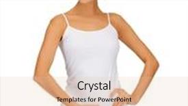  Presentation with flexing - Slide deck consisting of picture of sporty woman in cotton undrewear flexing her biceps background and a lemonade colored foreground