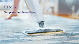  Presentation with steam - PPT theme enhanced with picture-of-steam-cleaner-over background and a sky blue colored foreground