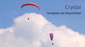  Presentation with paragliding - Slide set enhanced with picture-of-tandem-paragliding background and a light blue colored foreground