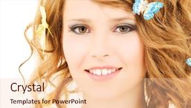  Presentation with teenage girl - Theme consisting of tail of vietnam war airplane displayed in saigon vietnam background and a gray colored foreground