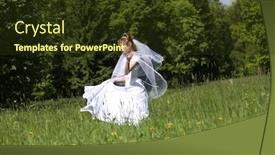  Presentation with bride - Amazing PPT layouts having picture of the bride which is in the field backdrop and a tawny brown colored foreground