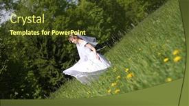  Presentation with bride - Slide deck consisting of picture of the bride which is in the field background and a tawny brown colored foreground