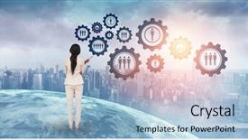  Presentation with earth parts - Theme enhanced with picture of the earth background and a light blue colored foreground