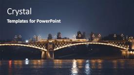  Presentation with budapest - Presentation design consisting of picture-of-the-margaret-bridge background and a ocean colored foreground