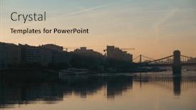  Presentation with hungary - PPT theme with picture-of-the-margaret-bridge background and a soft green colored foreground