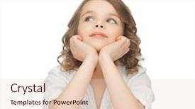  Presentation with teen girl - Presentation featuring picture of thinking pre-teen background and a lemonade colored foreground