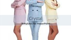  Presentation with pastel - PPT theme consisting of picture-of-three-women background and a light blue colored foreground