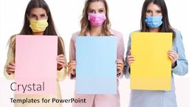  Presentation with pastel - Colorful presentation theme enhanced with picture-of-three-women backdrop and a lemonade colored foreground