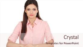  Presentation with anchor - Audience pleasing PPT theme consisting of picture of tv anchor preparing backdrop and a lemonade colored foreground