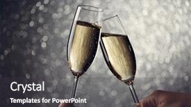  Presentation with champagne - Theme having picture of two glasses background and a dark gray colored foreground