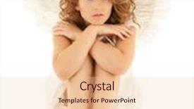  Presentation with angel - Cool new slides with picture of unhappy teenage angel girl over white backdrop and a lemonade colored foreground