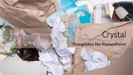  Presentation with food waste recycle - PPT layouts enhanced with picture of waste paper recycle background and a  colored foreground