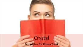  Presentation with holding hands - Beautiful slides featuring picture of woman eyes backdrop and a coral colored foreground