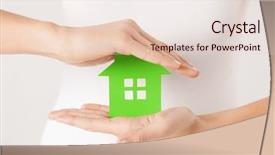  Presentation with hands holding - Theme with picture of woman hands hold background and a lemonade colored foreground