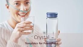  Presentation with hydrogen - PPT theme featuring picture-of-woman-having-hydrogen background and a soft green colored foreground