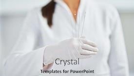  Presentation with cosmetic - Slides having picture-of-woman-holding-cosmetic background and a light gray colored foreground