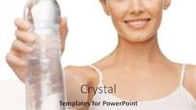  Presentation with bottle water - PPT theme enhanced with fluid - gold background background and a tawny brown colored foreground.