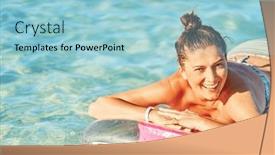  Presentation with mattress - Theme with picture-of-woman-on-mattress background and a light blue colored foreground