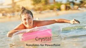  Presentation with mattress - Slide deck featuring picture-of-woman-on-mattress background and a lemonade colored foreground