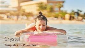  Presentation with mattress - Slide set having picture-of-woman-on-mattress background and a lemonade colored foreground