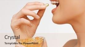  Presentation with nutritional supplements and vitamins - Amazing presentation having picture of woman with vitamin backdrop and a coral colored foreground