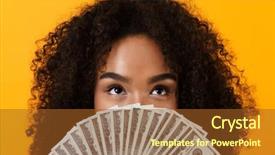  Presentation with yellow and teal design no picture - Theme consisting of picture of young african woman background and a  colored foreground