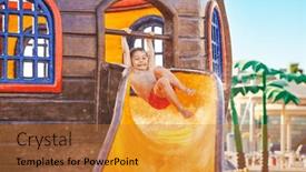  Presentation with aqua - Presentation consisting of picture-of-young-boy-playing background and a gold colored foreground